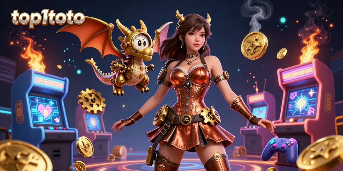 Engage with top1toto for an immersive gaming experience featuring vibrant game icons and a captivating dragon.