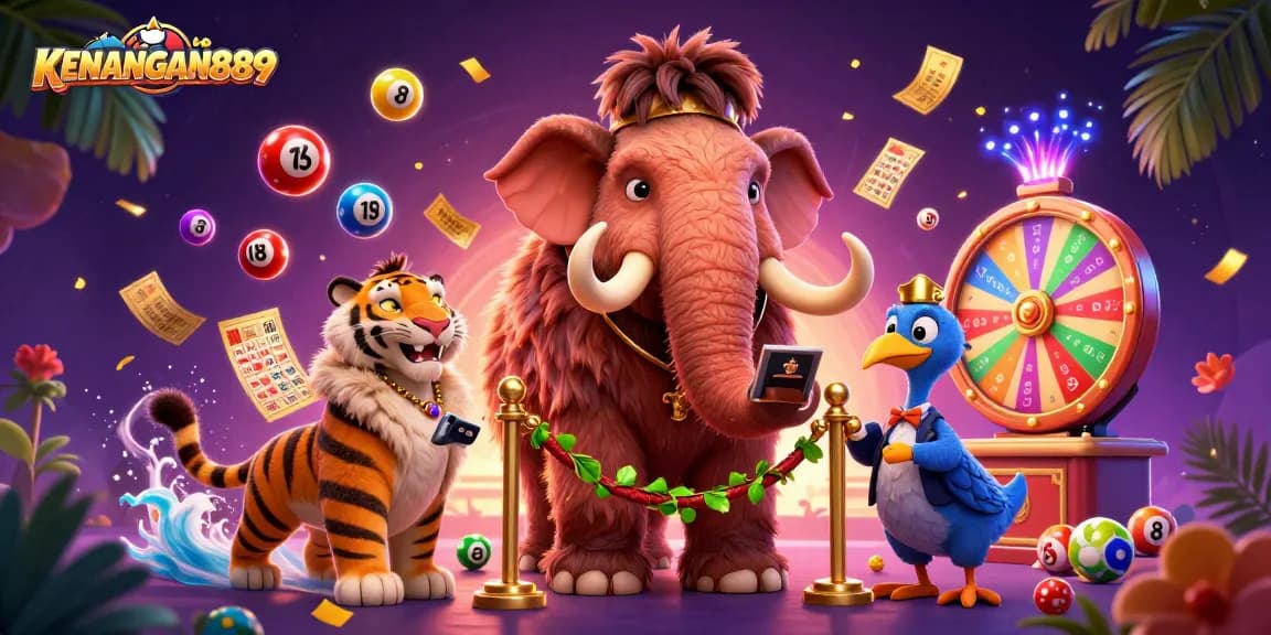 Engage with KENANGAN889 by entering thrilling lotteries amidst vibrant prizes and energetic characters.