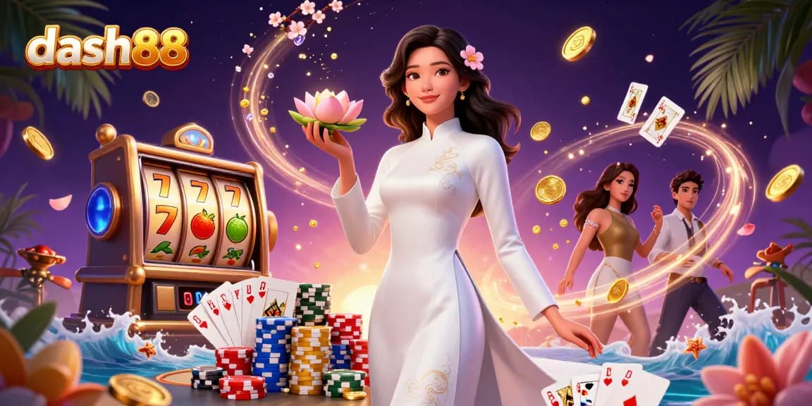 Engage with dash88 to spin the reels in an enchanting casino scene showcasing vibrant slot elements.