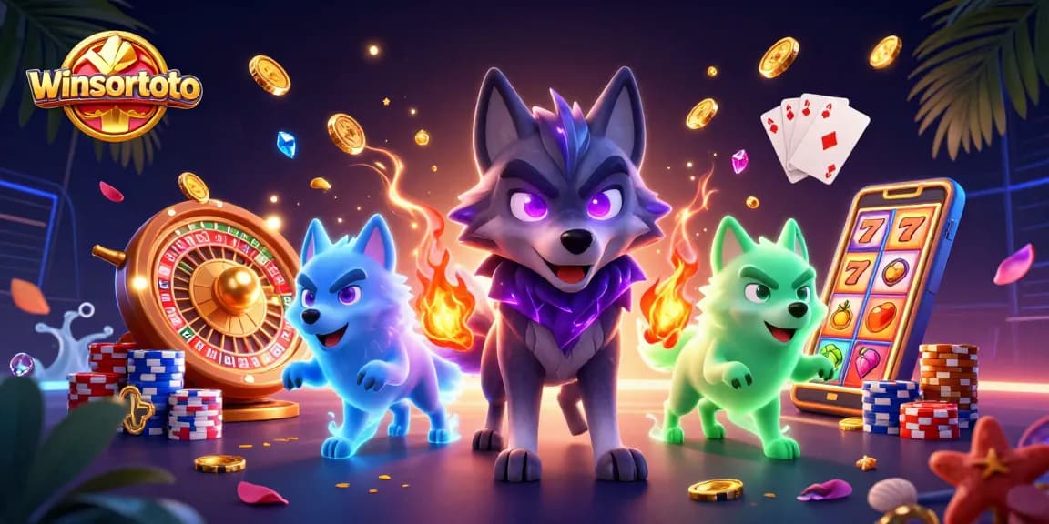 Win big with winsortoto at a dynamic casino scene featuring exciting game elements.