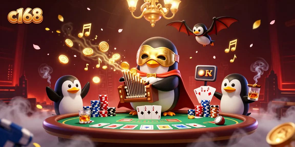 Experience thrilling poker tables with c168 and dynamic gaming elements in a vibrant casino scene.