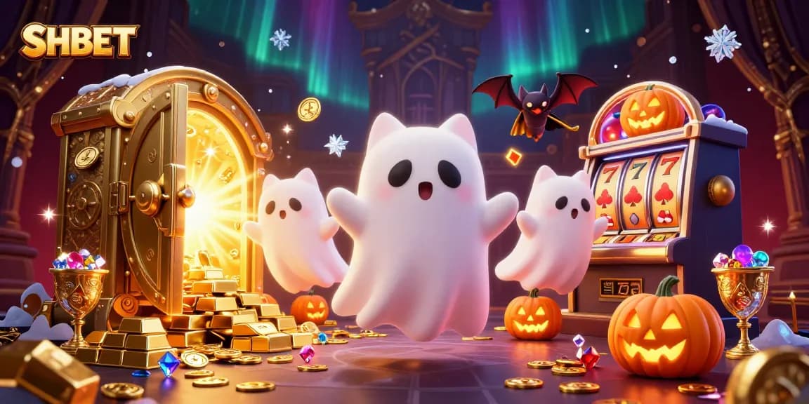 Engage in thrilling gameplay with SHBET in a haunted casino realm featuring ghostly characters.