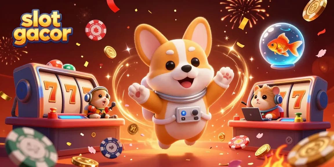 Engage with slot gacor gameplay in this vibrant casino scene with unique characters and elements.