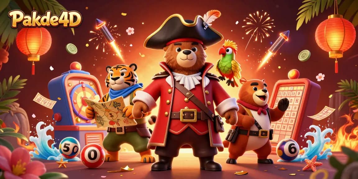 Experience thrilling lottery action with Pakde4D in a vibrant 3D scene featuring lively characters and game elements.