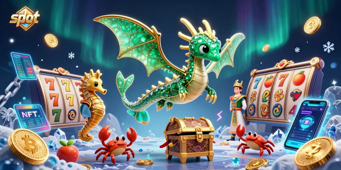 Spin the slot reels with vibrant characters and glowing coins in this magical casino scene.