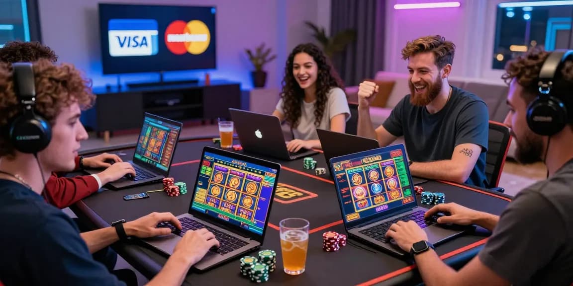 Engaging online gaming scene at brcs.co.uk showcasing players enjoying credit card casino games.