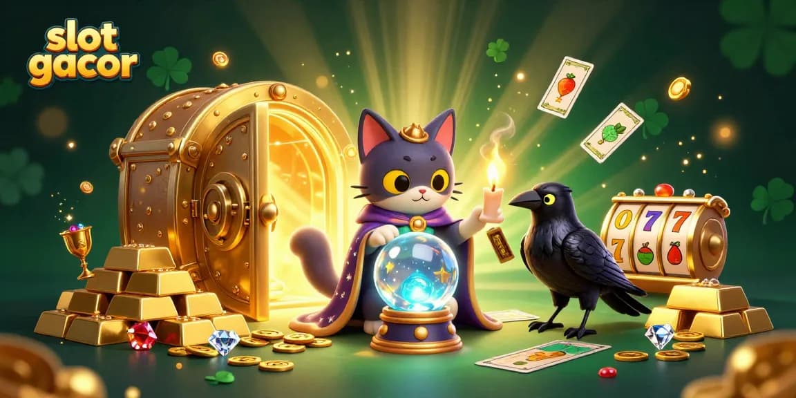 Rasakan sensasi slot gacor dengan kucing mistis, burung gagak, dan pemandangan penuh harta.
