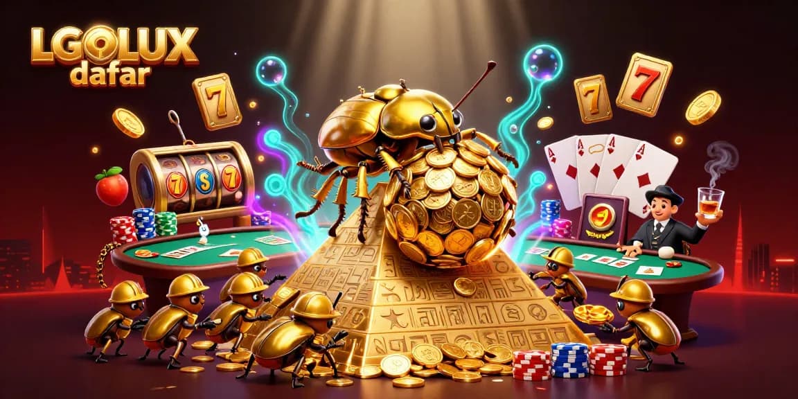 Experience the excitement of LGOLUX daftar with vibrant casino illustrations and jackpot thrill.