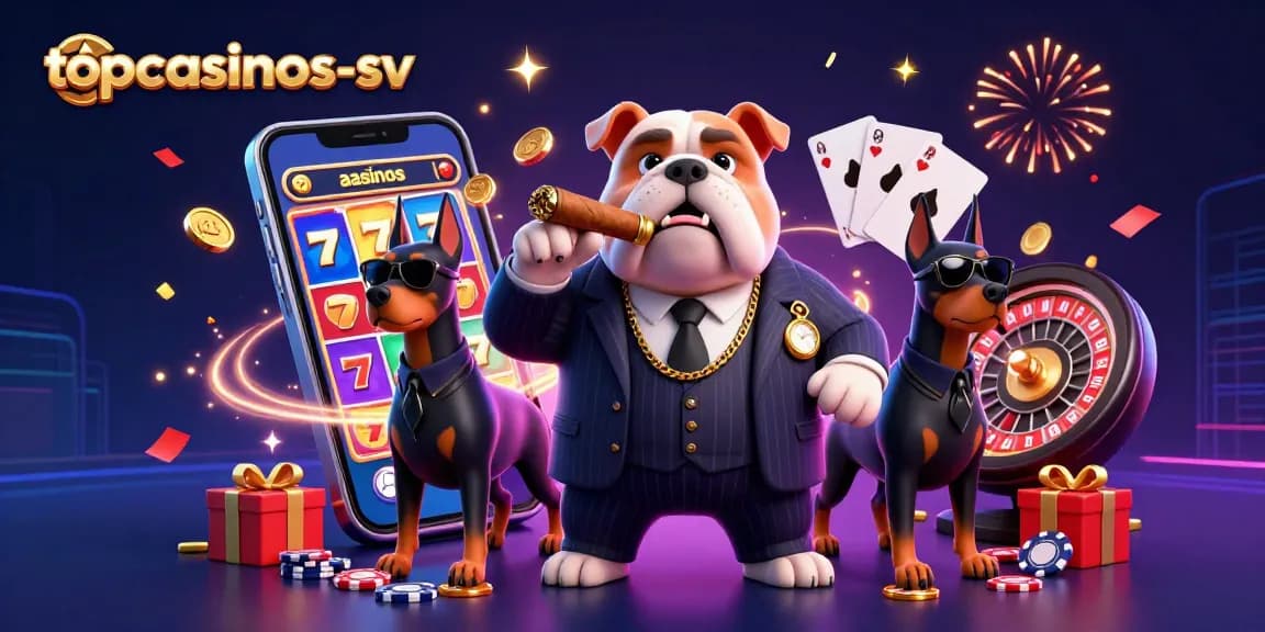 Engage in thrilling gaming action at topcasinos-sv with vibrant casino characters and exciting game elements.