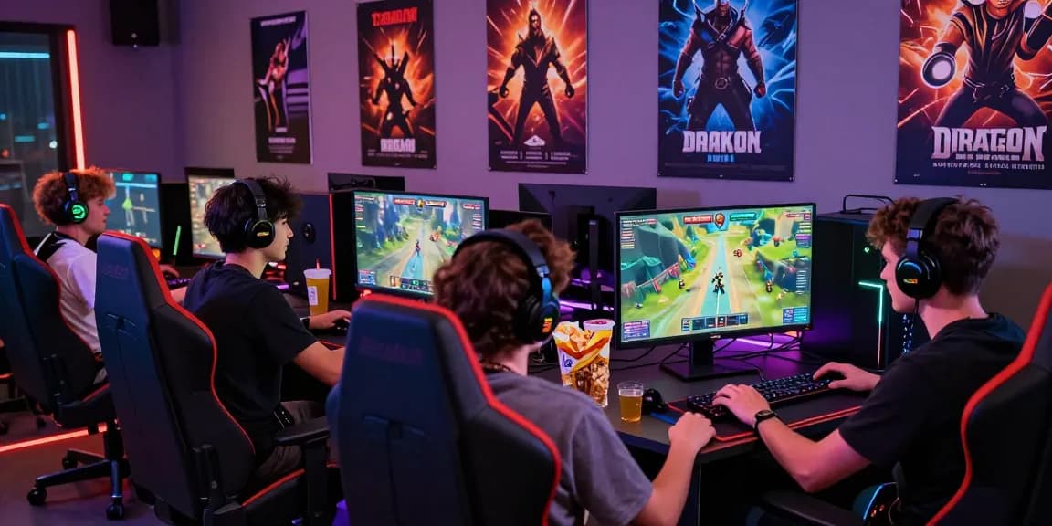 Players enjoying Dragon Hatch in a dynamic gaming setup with vibrant lights and immersive atmosphere.