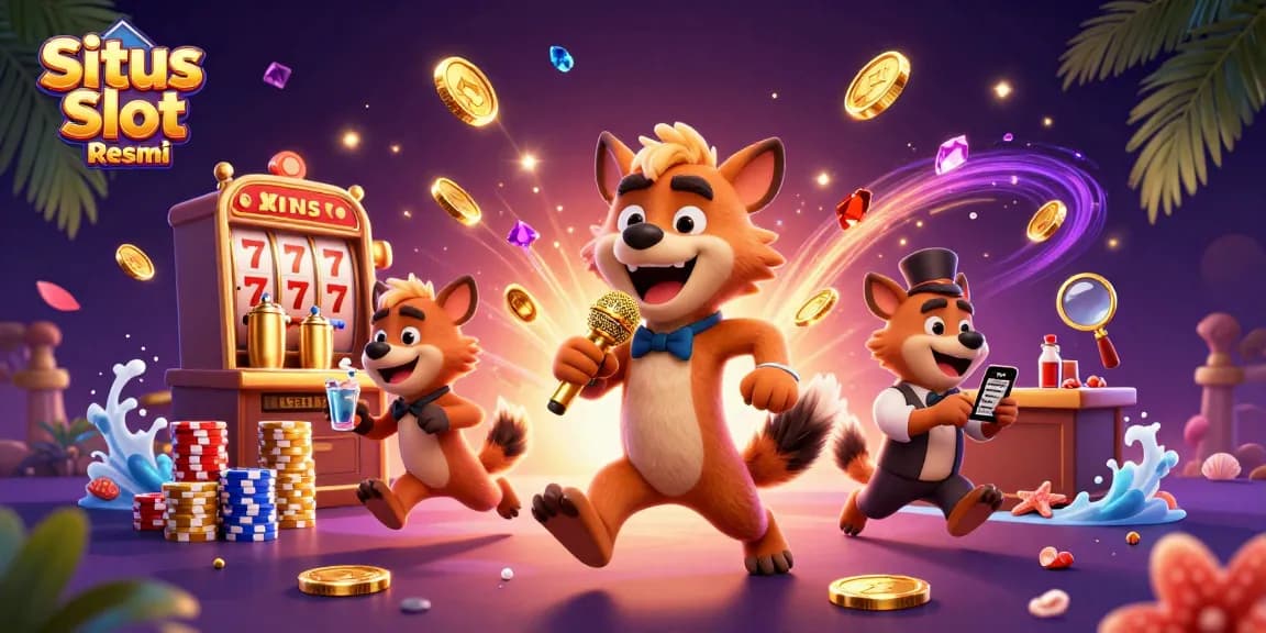 Situs Slot Resmi dengan hyena yang lucu bermain slot dan jackpot, menambah keseruan permainan