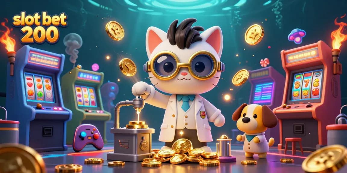 Experience thrilling wins with a slot bet 200 jackpot scene full of vibrant game elements and cartoon characters.