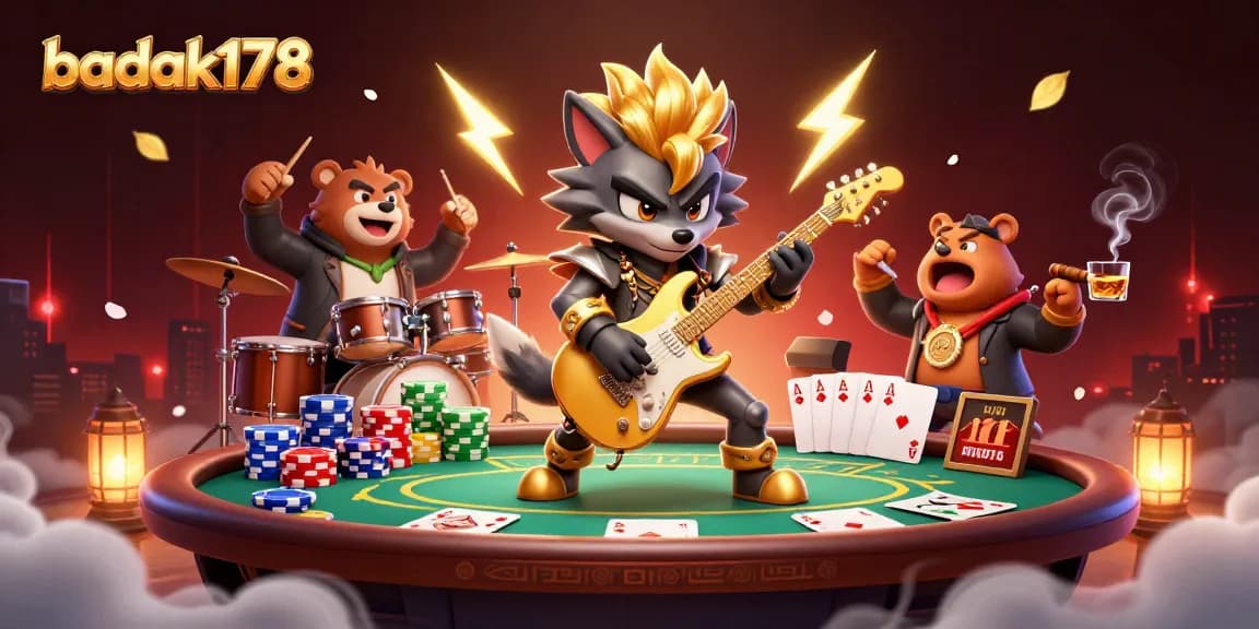 Experience the thrills of badak178 with lively casino action, electric guitar rhythms, and poker excitement in 2026.