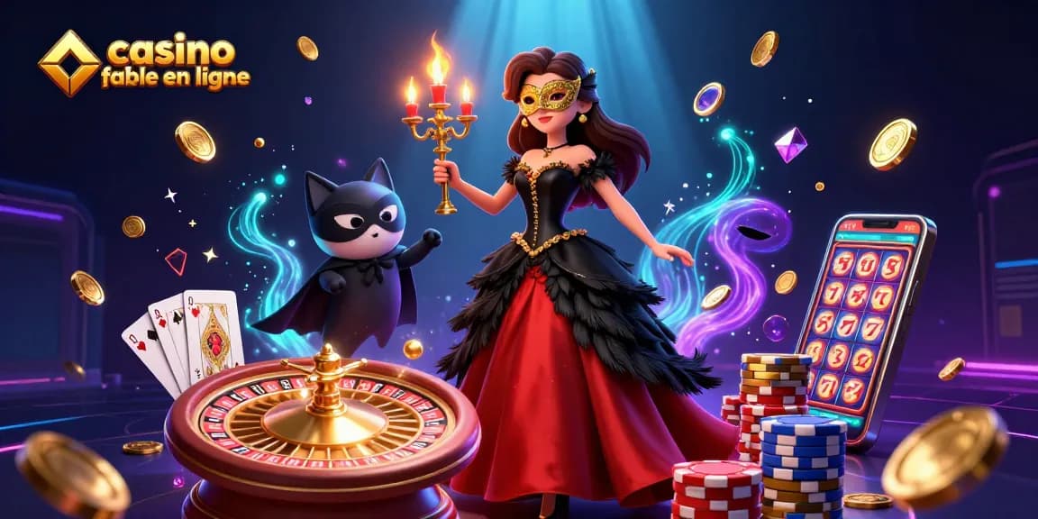 Explorez un casino fiable en ligne vibrant avec des personnages 3D, des pièces dorées et des éléments de jeu dynamiques.