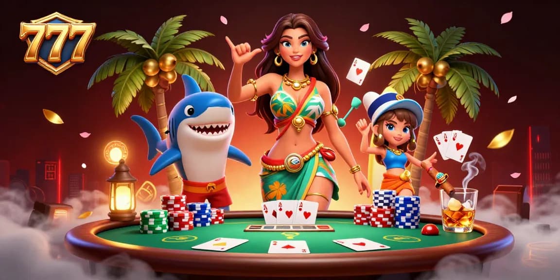 Engage with 777 gaming action featuring vibrant characters in a rich casino scene.