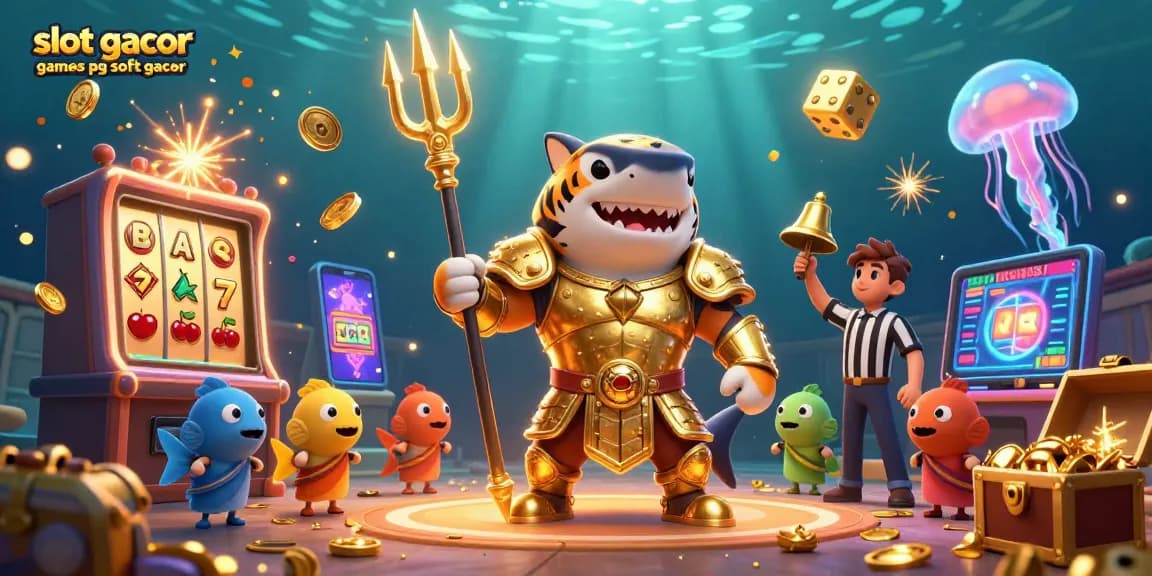 Engage in thrilling slot gacor games pg soft gacor with an electrifying underwater casino illustration