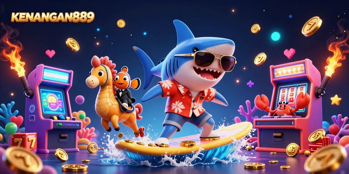 Experience excitement at KENANGAN889 with vibrant slot reels and engaging casino characters!