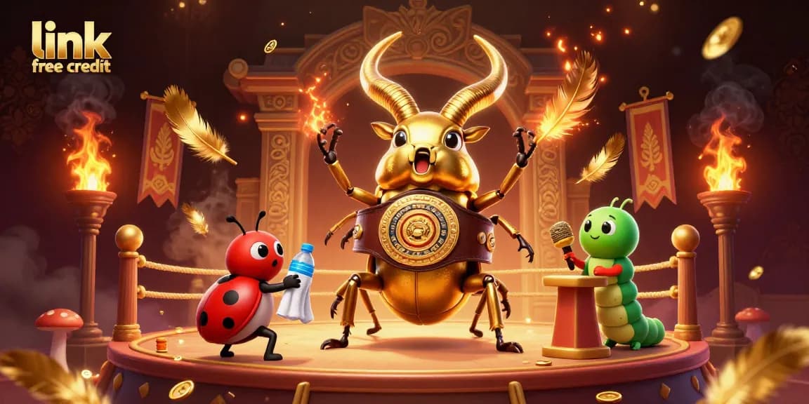 Claim link free credit with unique promotions featured in a vibrant 3D illustration.