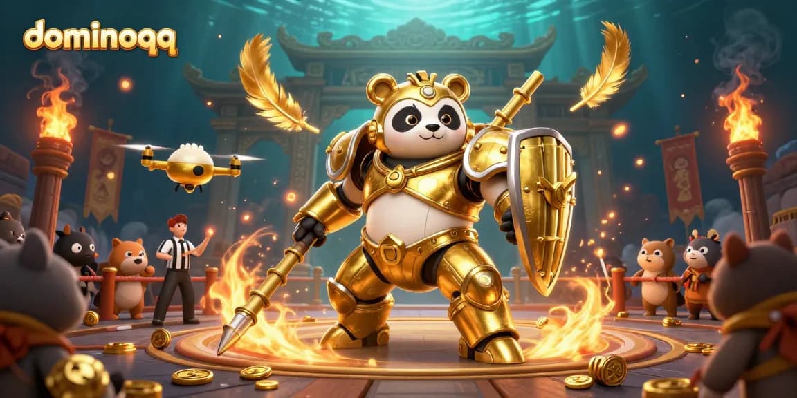 Experience exciting gameplay with dominoqq in this vibrant 3D casino illustration featuring dynamic characters and elements.