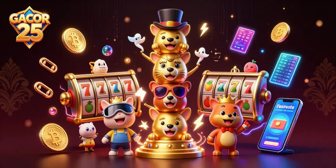 Experience the excitement of GACOR 25 with dynamic slots and crypto-themed gambling elements in stunning 3D