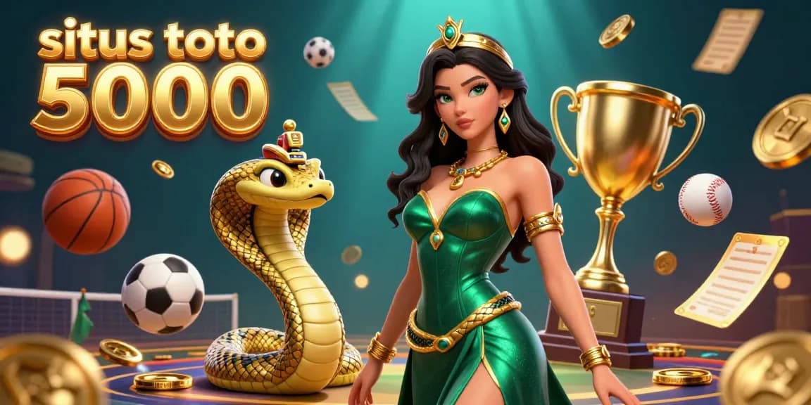 Experience excitement in situs toto 5000 with a dynamic illustration of sports betting elements.