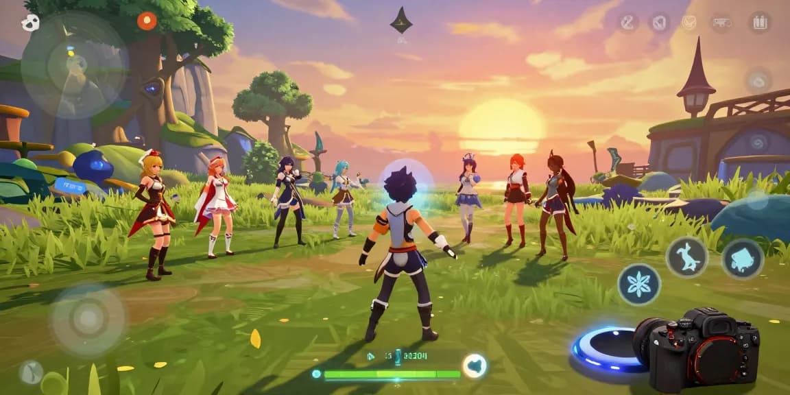 Interactive 3D hentai game scene with lively avatars and colorful game environment.