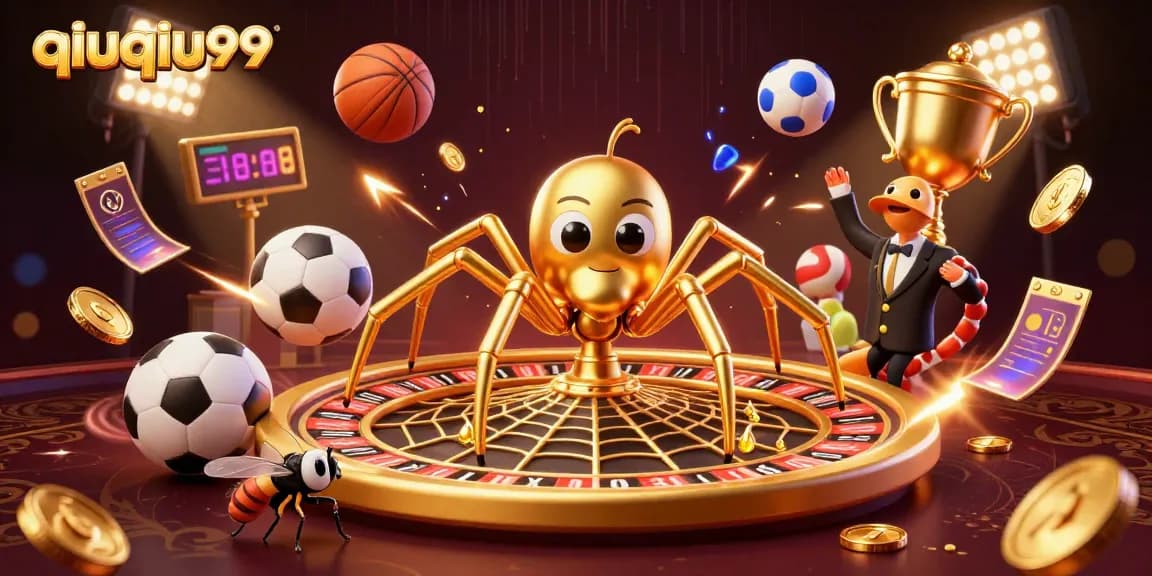 Experience thrilling action at qiuqiu99 with a golden web roulette and dynamic sports elements.