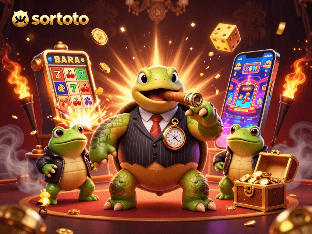 Experience the thrill of sortoto with a vibrant casino scene featuring dynamic characters and gambling excitement.