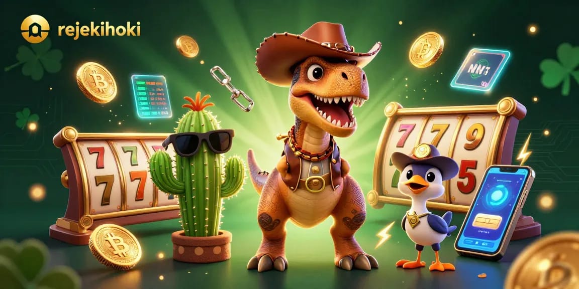 Join the action with rejekihoki's exciting slots and crypto elements in this vibrant casino scene
