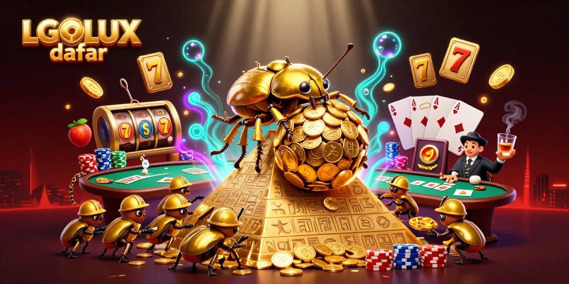 Experience the excitement of LGOLUX daftar with vibrant casino illustrations and jackpot thrill.