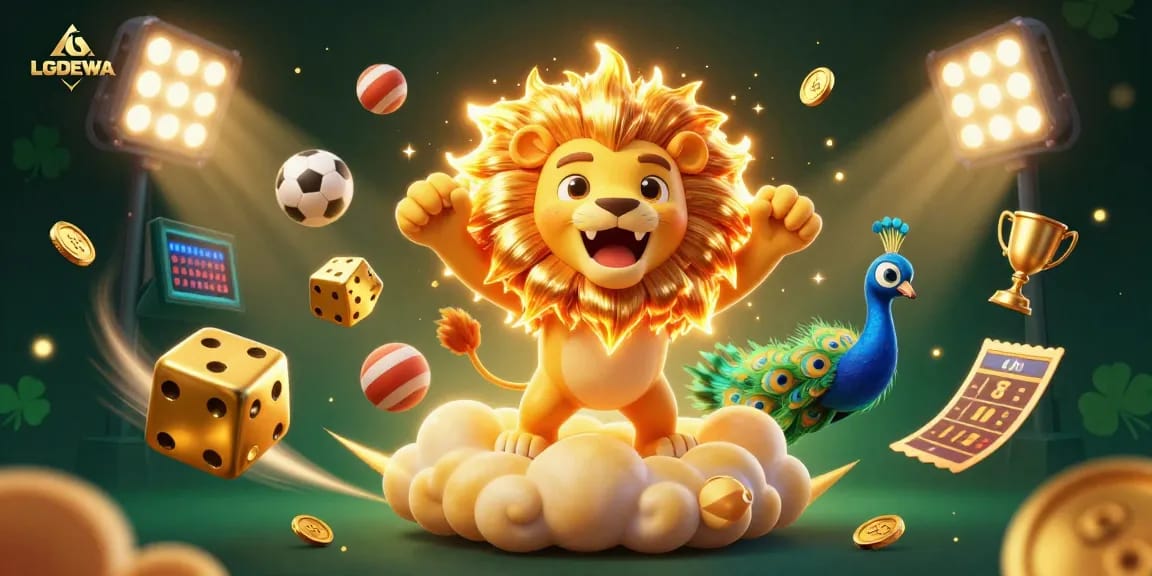 Experience thrilling gameplay at LGODEWA with vibrant sports elements and dynamic casino visuals.