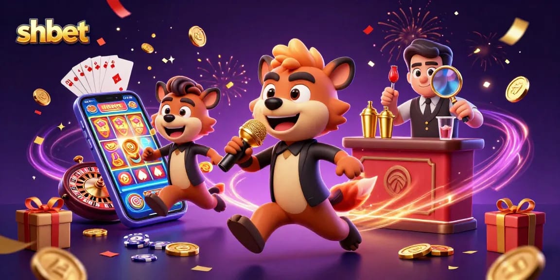 Engage with shbet's lively casino experience featuring hyena characters in vibrant 3D illustration.