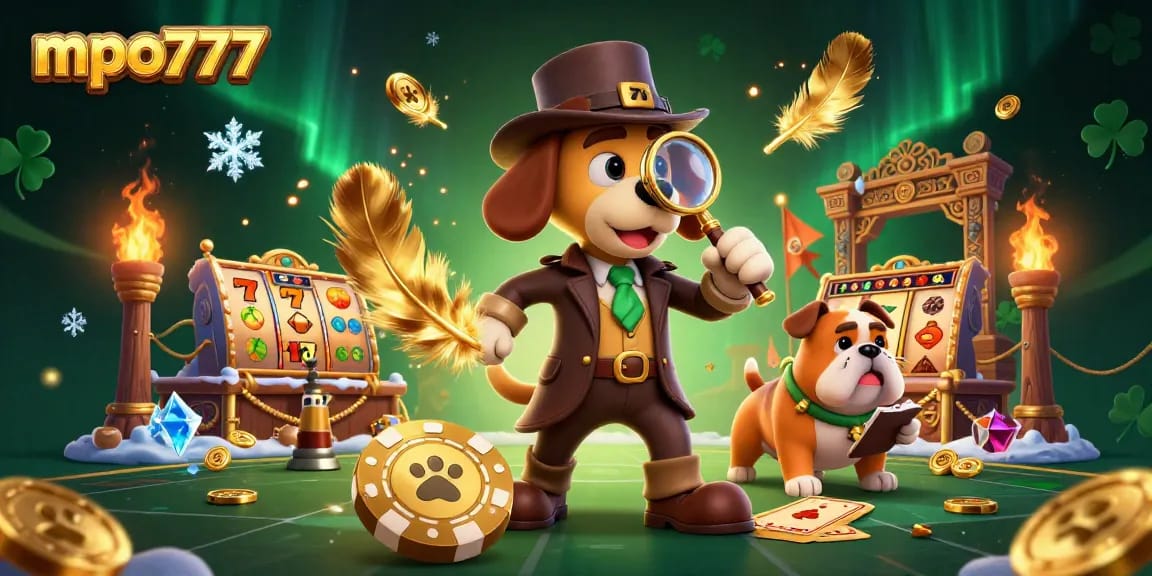 Engage with mpo777 by uncovering treasure through a vibrant slot illustration with detectives!