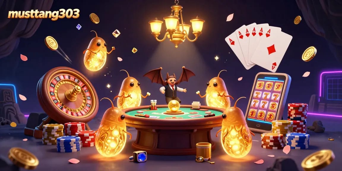 Bet big and win big with mustang303 in this vibrant casino scene!