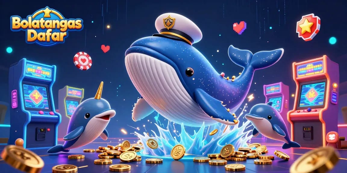 Win big with Bolatangkas Daftar in this vibrant casino-themed 3D digital artwork.