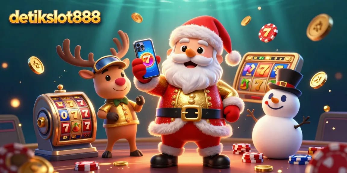 Menangkan jackpot dengan detikslot888 dalam ilustrasi kasino 3D penuh warna yang dinamis dan menghibur.
