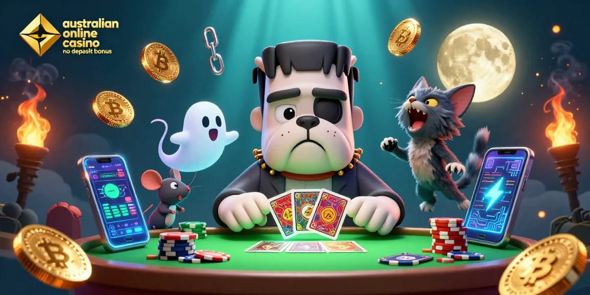 Experience thrilling play at Australian online casino no deposit bonus with ghostly dealers and monster action!