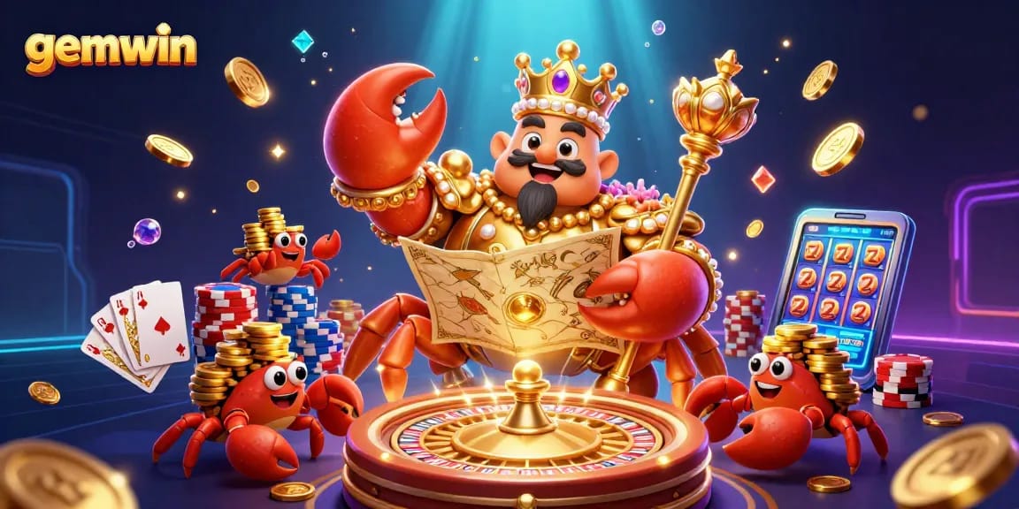 Experience thrilling gameplay at gemwin as the golden crab emperor oversees epic casino adventures.