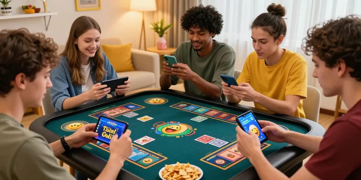 Exciting group of friends playing 3 Patti Gold login in a vibrant online game environment