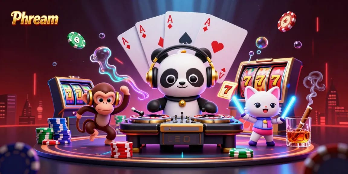 Catch the excitement at Phdream with our vibrant 3D scene featuring animated casino elements, showcasing fun and engagement.