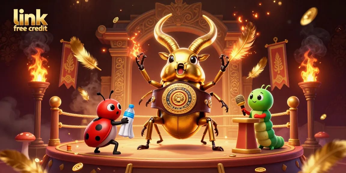 Claim link free credit with unique promotions featured in a vibrant 3D illustration.