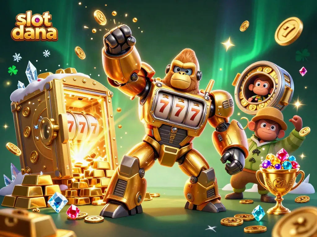 Slot dana memimpin permainan kasino dengan desain 3D penuh warna dan elemen keberuntungan yang mencolok.