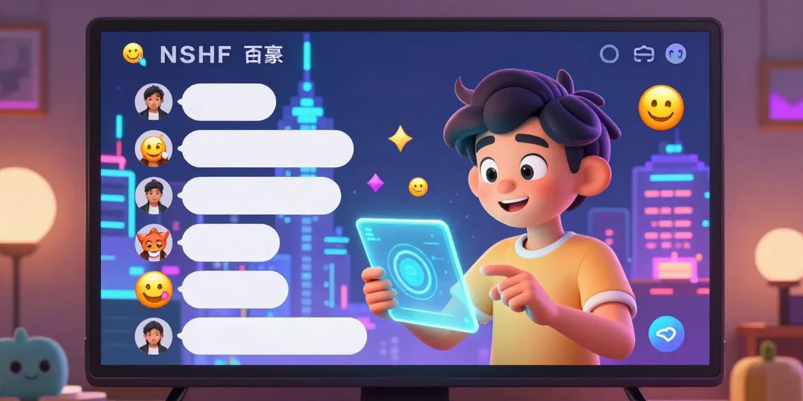 Engaging NSFW AI chat scene with vibrant animated characters and futuristic interface.