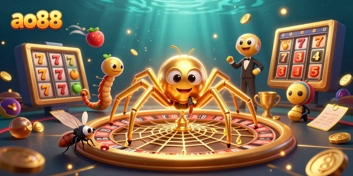 Placing bets at ao88 casino with gold coin-flying and spider web roulette