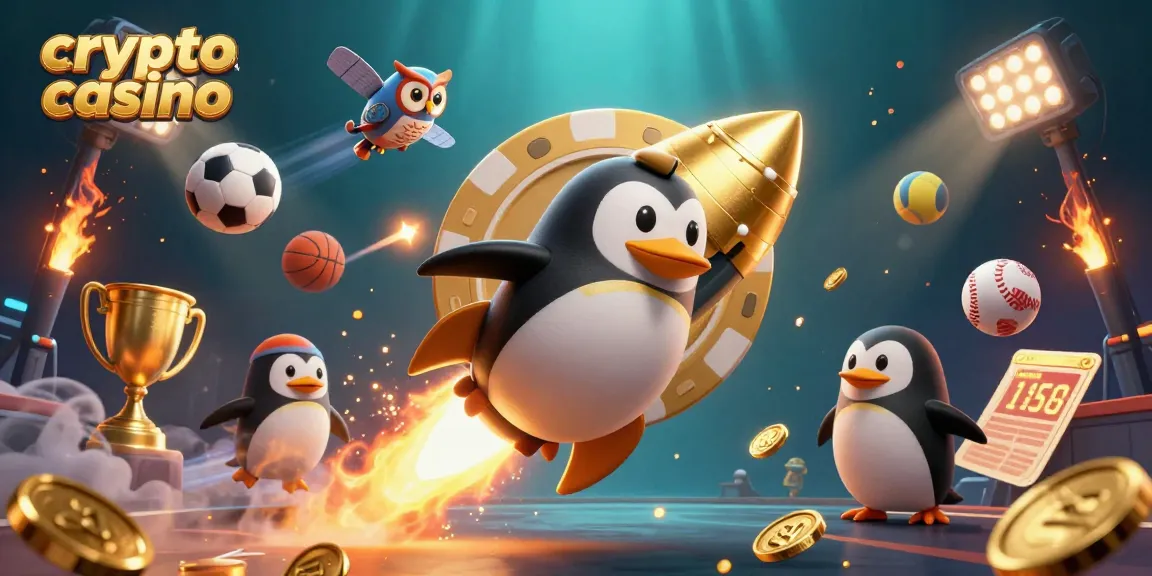 Engage in dynamic gameplay at this crypto casino with a golden penguin blasting through space!
