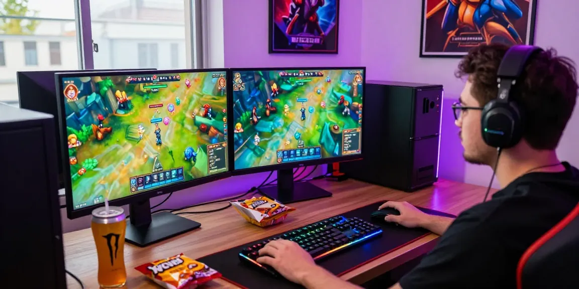 Exciting online gaming with sunwin card games and an engaged player in a colorful gaming setup.