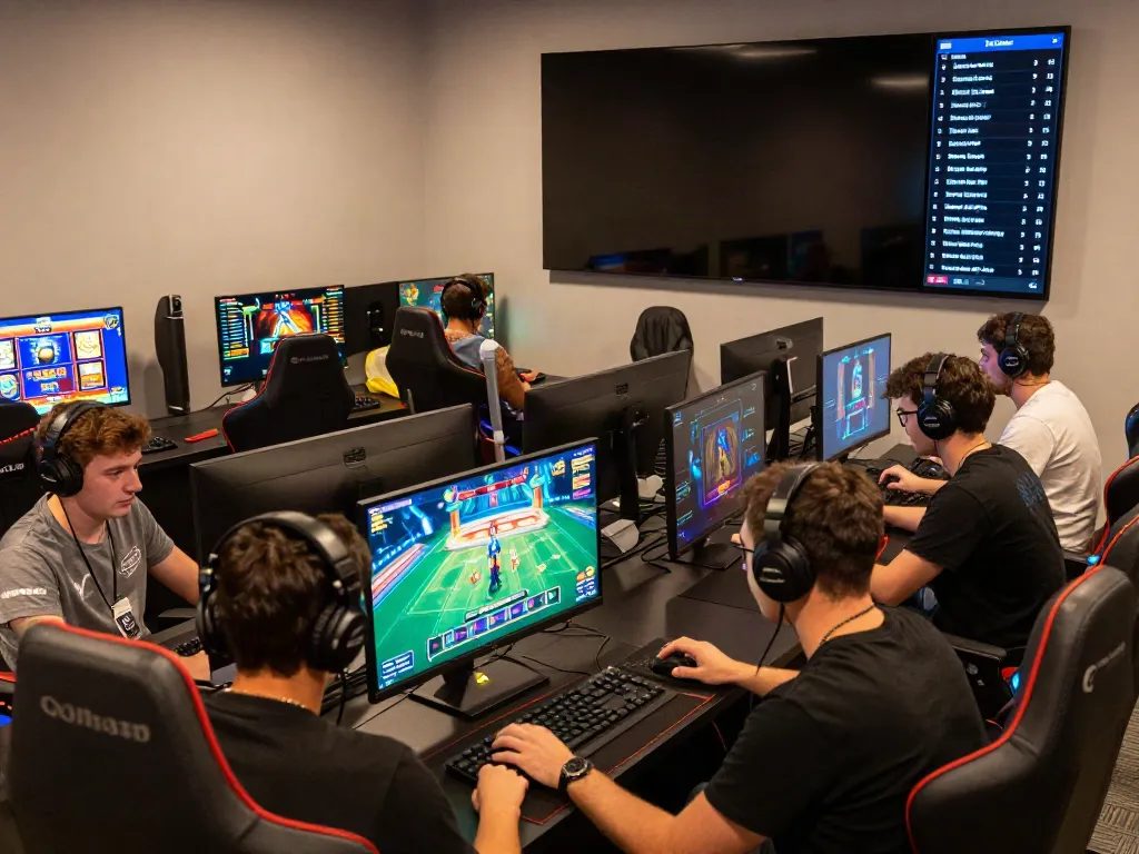 Players enjoying QQMacan's integrated gaming platform in a vibrant lounge.
