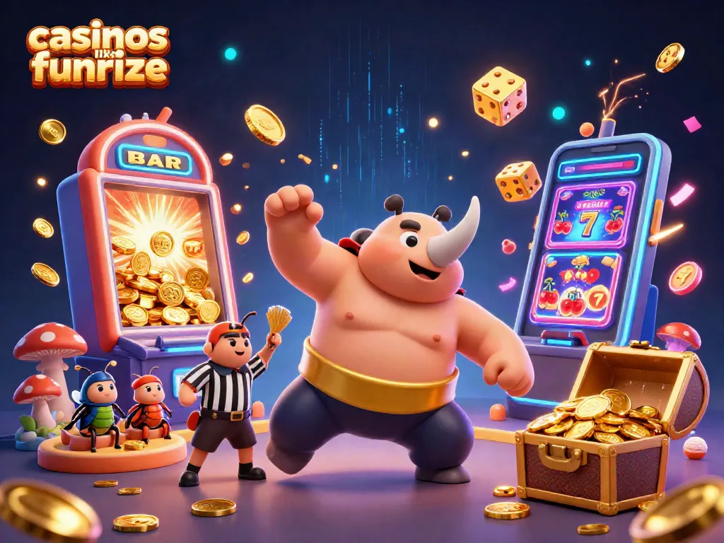 Explore casinos like funrize with a spectacular gaming scene featuring vibrant characters and dynamic action.