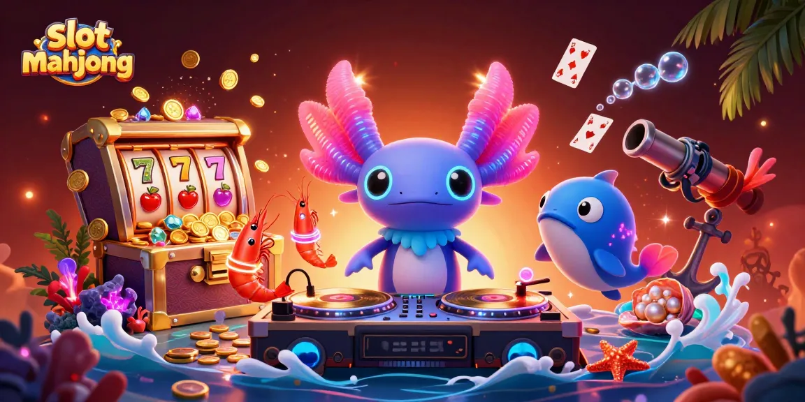 Play slot mahjong with vibrant underwater characters and dynamic elements from a thrilling casino scene.