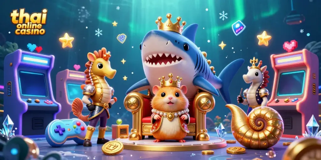 Experience excitement at a thai online casino with unique characters and vibrant gaming elements.